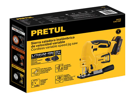 Sierra caladora Pretul 28270, 20V, 1 batería 2Ah - Foto 4 | aztools.co