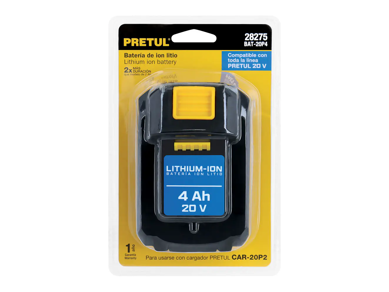 Batería de Ion Litio Pretul 28275, 20 V, 4 Ah - Foto 4 | aztools.co
