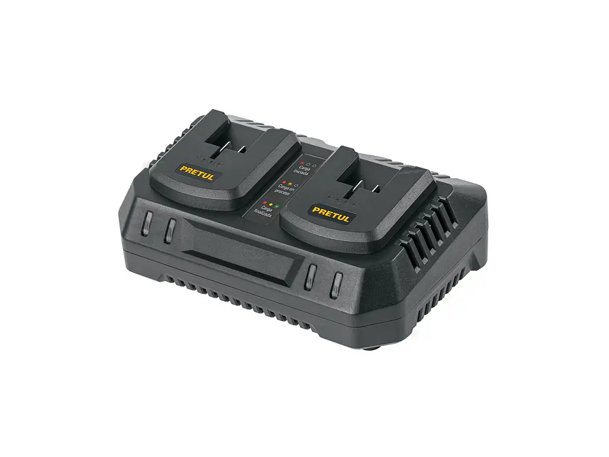 Cargador dual de baterías de ion litio Pretul 29919, 20V - Foto 1 | aztools.co