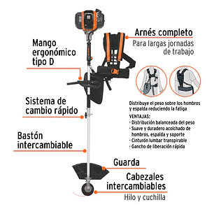 Guadaña multifuncional 4 en 1 Truper 103205, a gasolina 45 cc