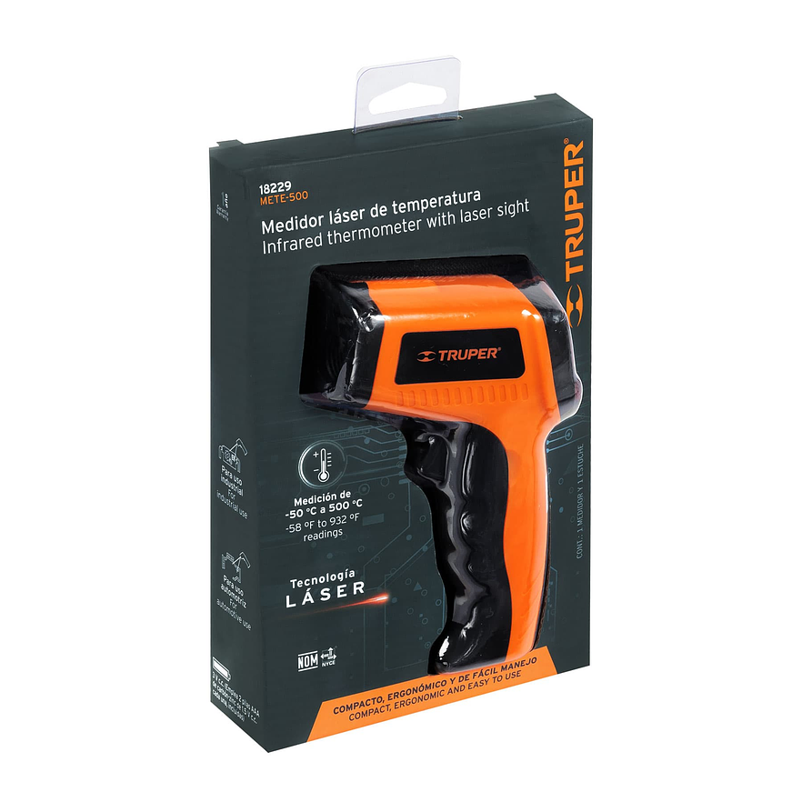 Medidor de temperatura láser Truper 18229, 500°C  5