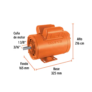Motor Eléctrico Monofásico Truper 102307, 2 HP, Baja Velocidad