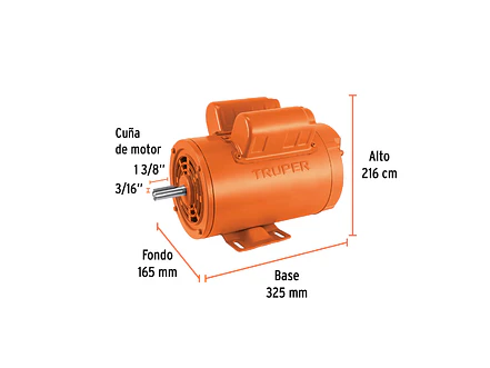 Motor Eléctrico Monofásico Truper 102307, 2 HP, Baja Velocidad - Foto 2 | aztools.co