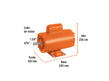 Motor Eléctrico Monofásico Truper 102311, 1 HP, Alta Velocidad - Foto 2 | aztools.co