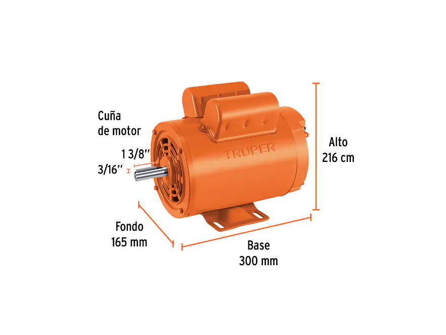 Motor Eléctrico Monofásico Truper 102313, 2 HP, Alta Velocidad - Foto 2 | aztools.co