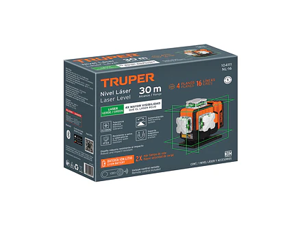 Nivel Láser Verde Truper 104111, 16 Líneas, 30m de Alcance - Foto 9 | aztools.co