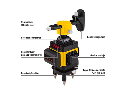Nivel Láser Verde Pretul 29924, 16 Líneas, Recargable, Alcance 25m - Foto 2 | aztools.co