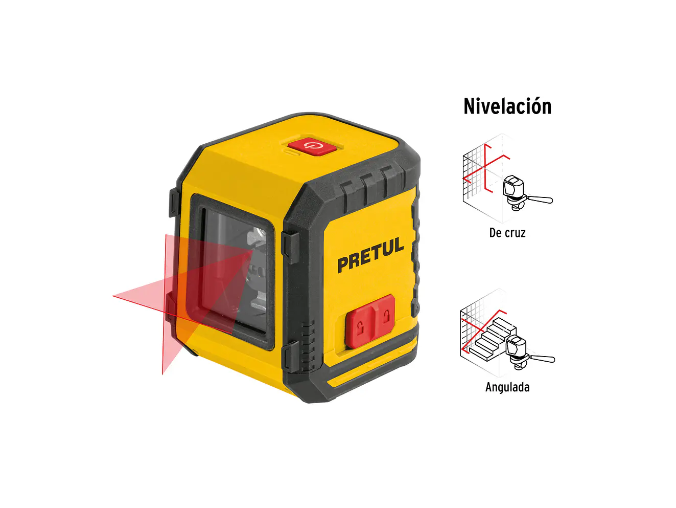 Nivel Láser Rojo Pretul 29899, de Pilas, Alcance 5 m - Foto 3 | aztools.co