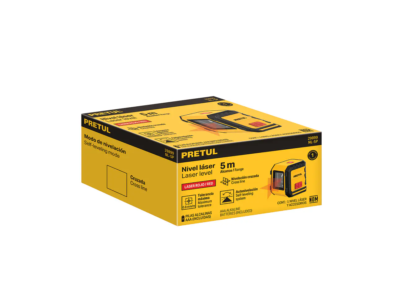 Nivel Láser Rojo Pretul 29899, de Pilas, Alcance 5 m - Foto 4 | aztools.co