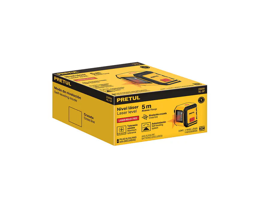 Nivel Láser Rojo Pretul 29899, de Pilas, Alcance 5 m - Foto 4 | aztools.co