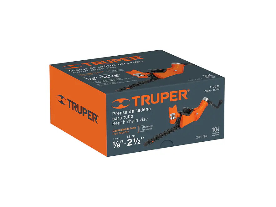 Prensa de cadena para tubo Truper 17704, 2-1/2