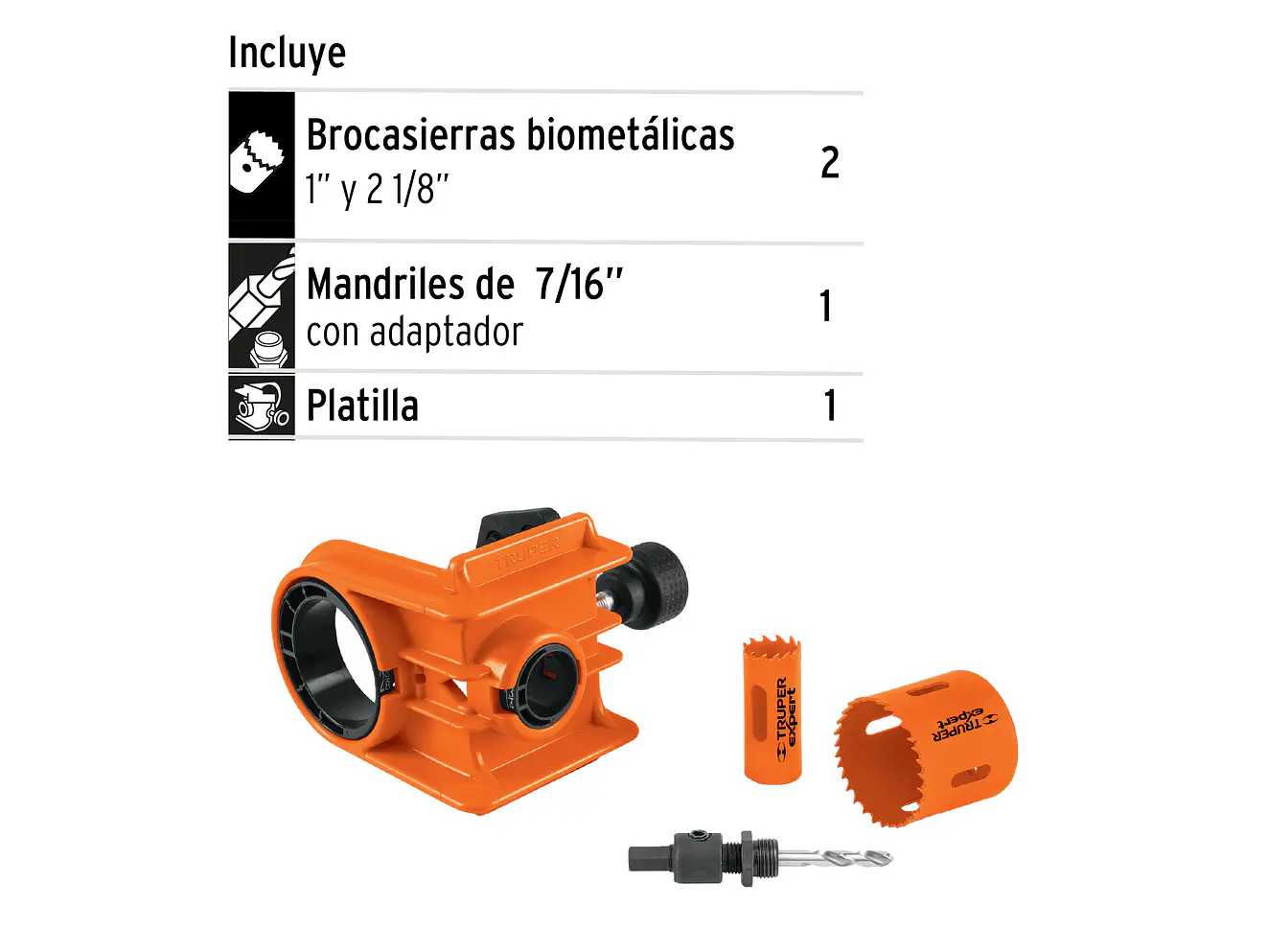 Juego bimetálico para instalar cerraduras, Truper 11877 - Foto 2 | aztools.co