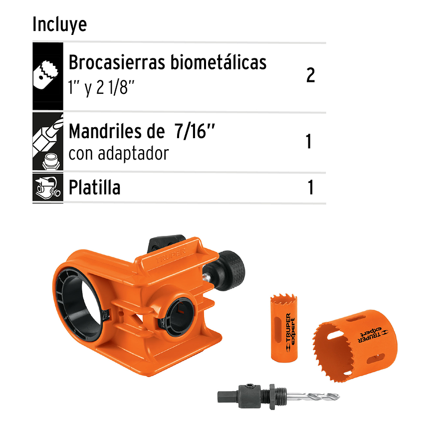 Juego bimetálico para instalar cerraduras, Truper 11877 2