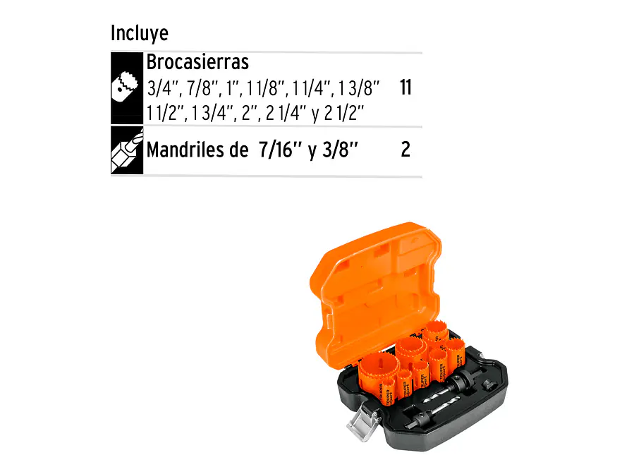Juego de brocasierras bimetálicas Truper 15411, 13 piezas,  - Foto 2 | aztools.co