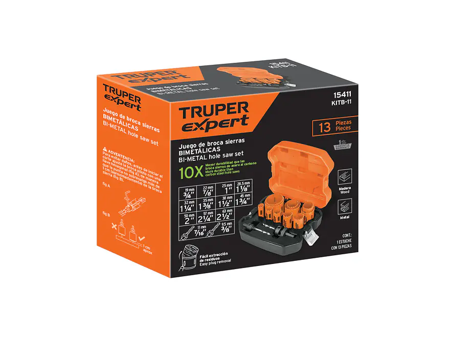 Juego de brocasierras bimetálicas Truper 15411, 13 piezas,  - Foto 3 | aztools.co