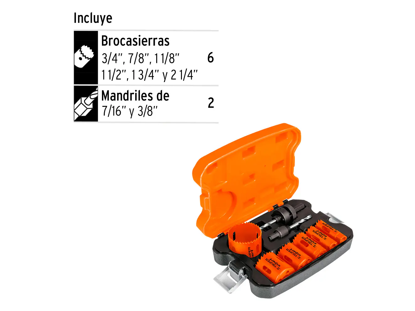 Juego de 6 sierra copas bimetálicas Truper 15405 - Foto 2 | aztools.co