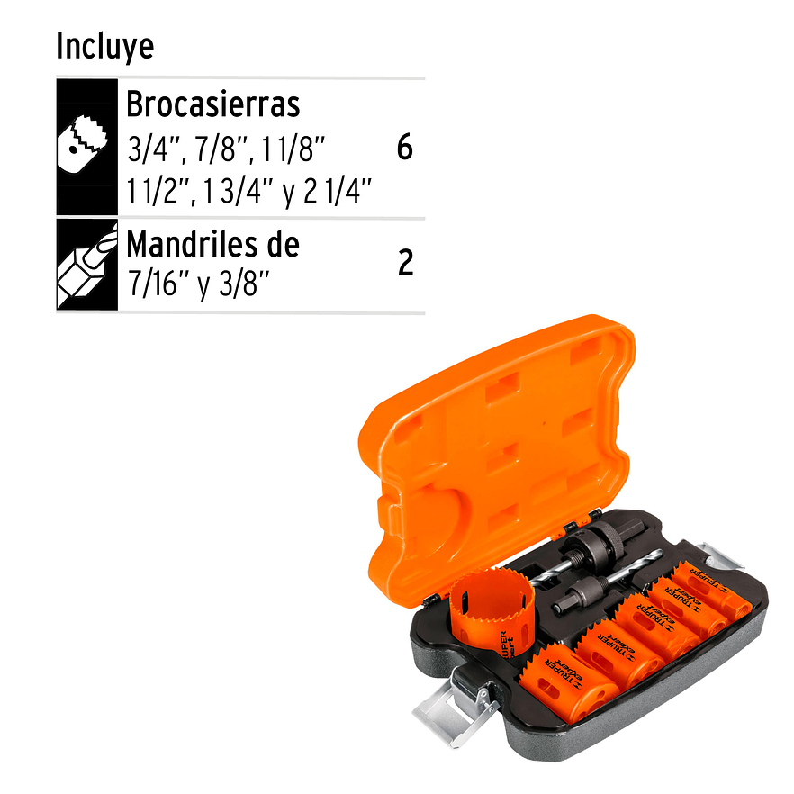 Juego de 6 sierra copas bimetálicas Truper 15405 - Foto 2 | aztools.co