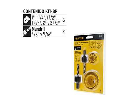 Juego de 6 Sierra Copas Pretul 29100, de Acero al Carbono - Foto 2 | aztools.co