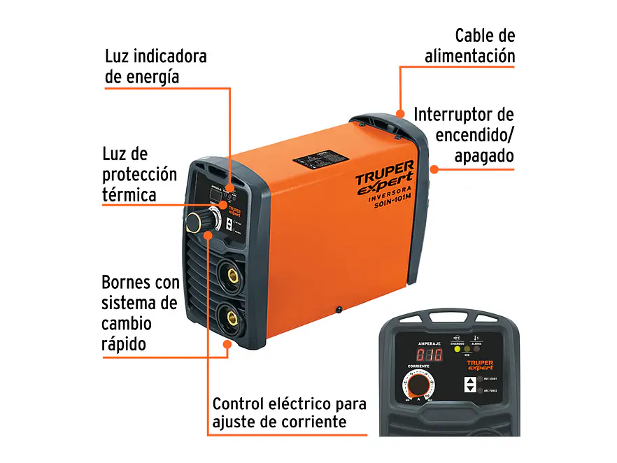 Soldadora inversora mini Truper 100900, 100 A, 127 V