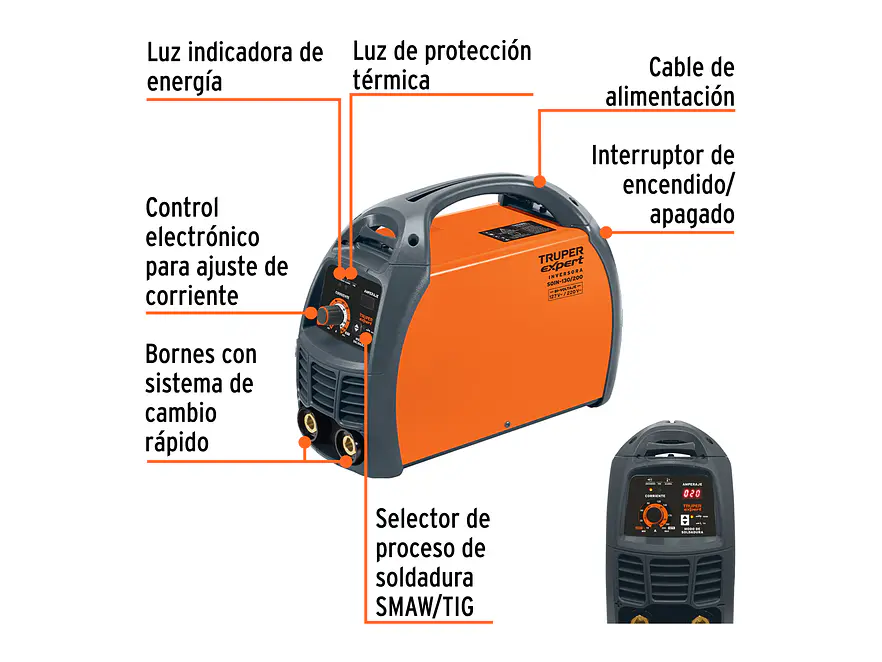 Soldadora inversora Truper 16053, 130 / 200 A, voltaje dual  - Foto 2 | aztools.co