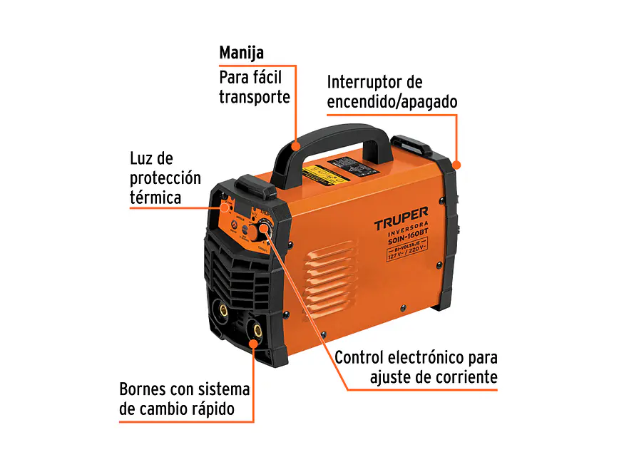 Soldadora Inversora Truper 103707, 160A, Bi-Voltaje 127/220V - Foto 2 | aztools.co