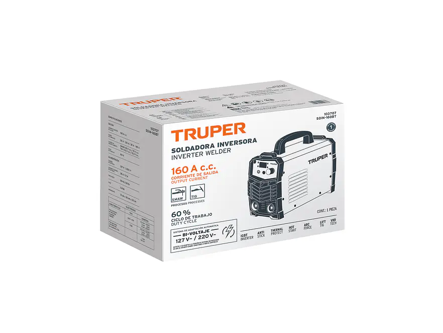 Soldadora Inversora Truper 103707, 160A, Bi-Voltaje 127/220V - Foto 7 | aztools.co