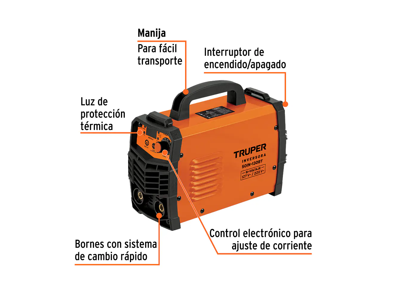 Soldadora Inversora Truper 103706, 130A, Bi-Voltaje 127/220V - Foto 2 | aztools.co