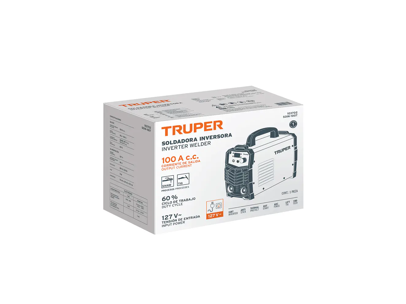 Soldadora Inversora Truper 103702, 100A, 127V - Foto 7 | aztools.co