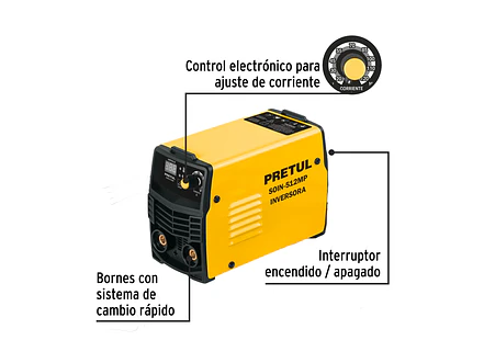 Mini soldadora inversora Pretul 29018, 120A, 127V, Serie 500 - Foto 2 | aztools.co