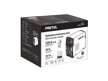 Mini soldadora inversora Pretul 29018, 120A, 127V, Serie 500 - Foto 7 | aztools.co