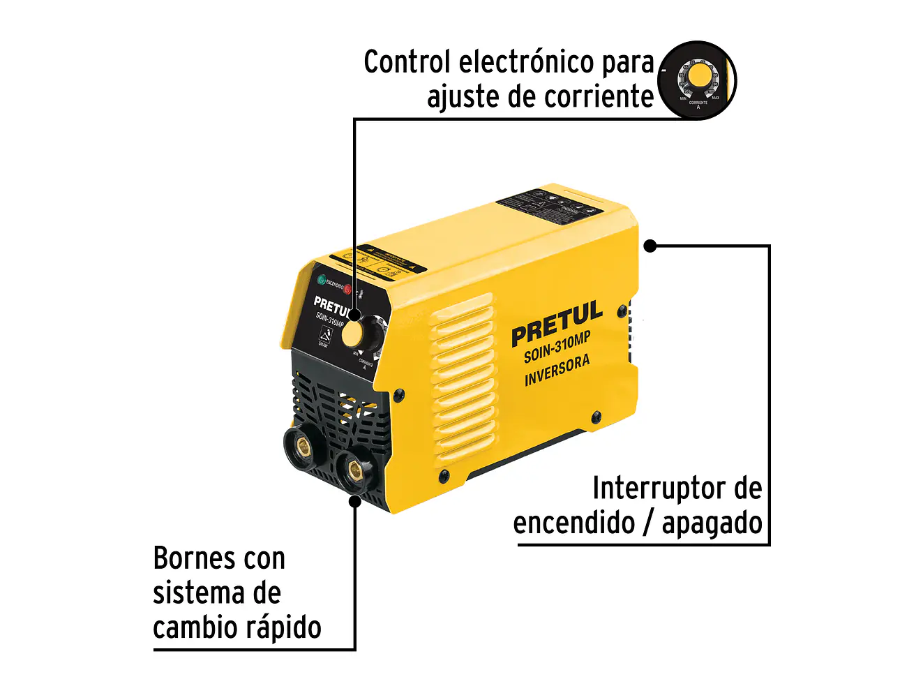 Mini Soldadora Inversora Pretul 29017, Serie 300, 127V, 100A - Foto 2 | aztools.co