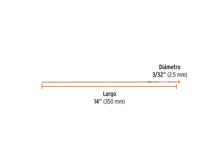 Electrodo 6011 de 3/32', Truper 101534, bolsa de 1 kg