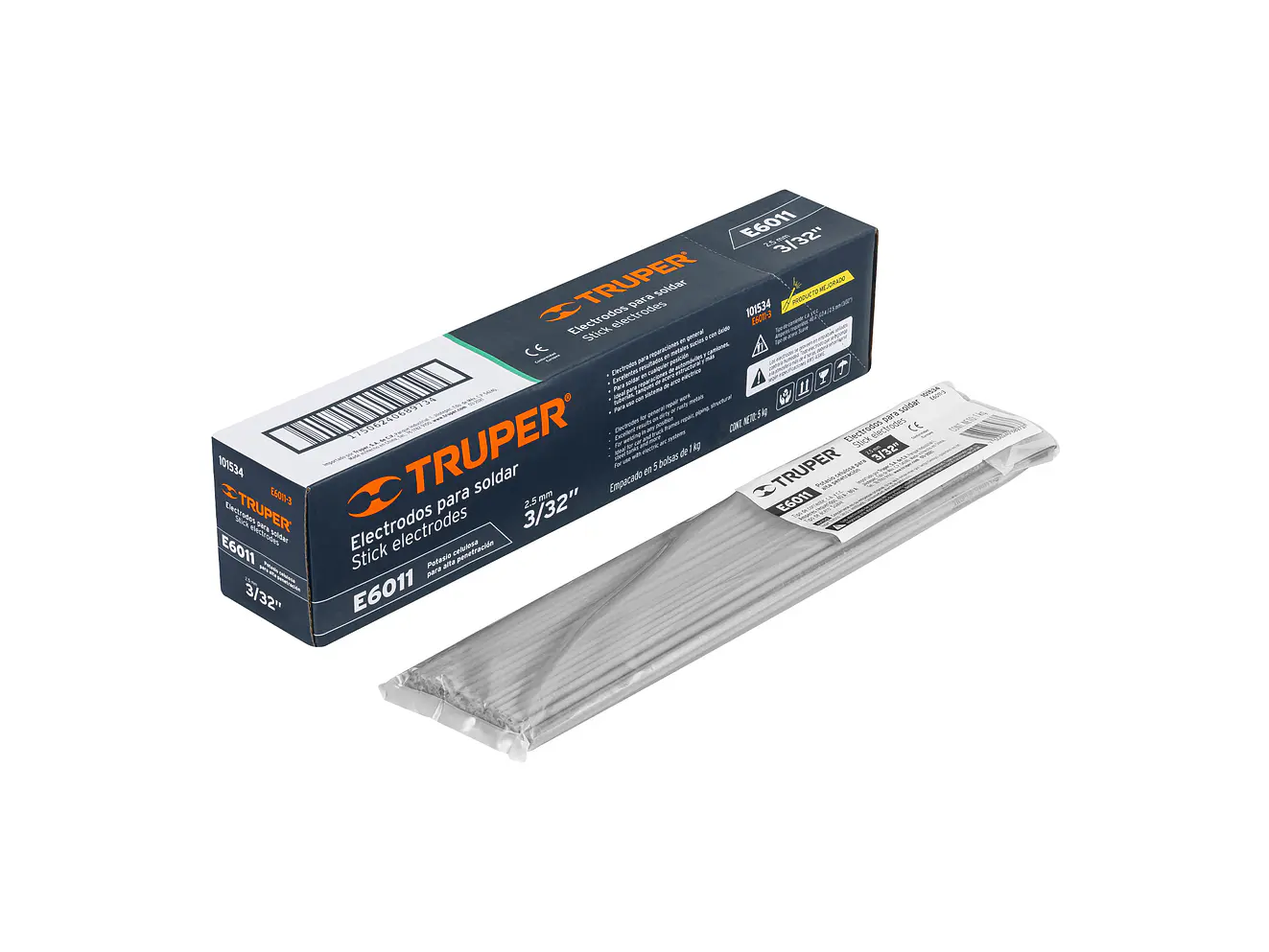 Electrodo 6011 de 3/32', Truper 101534, bolsa de 1 kg