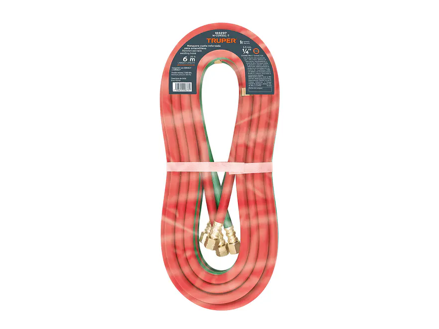 Manguera Cuata Reforzada Truper 103297, 6 m para Oxiacetileno - Foto 3 | aztools.co