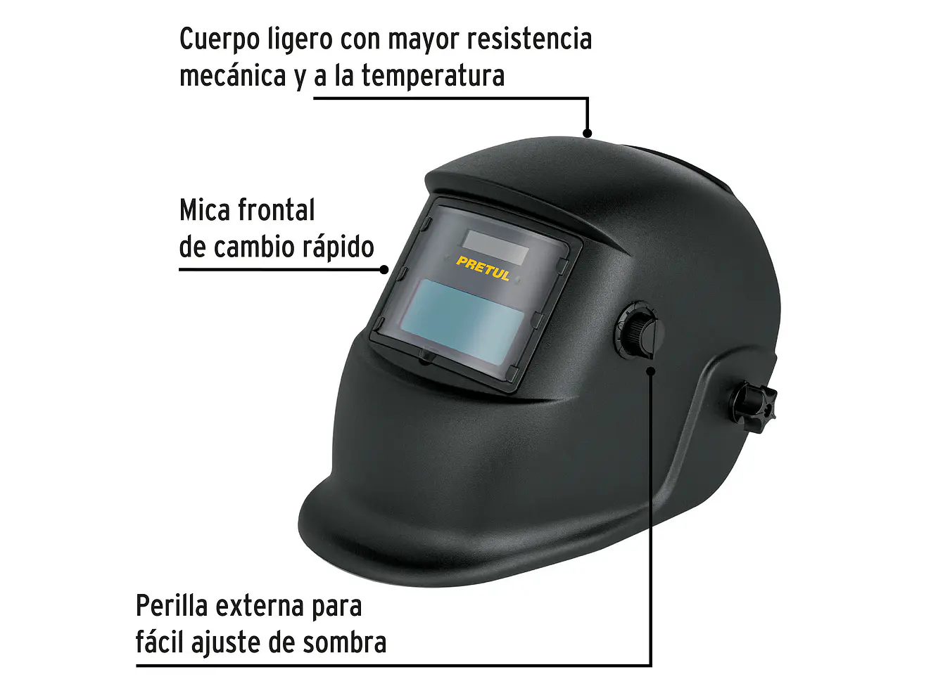 Careta Electrónica para Soldar Pretul 28145, Sombra 9-13 - Foto 2 | aztools.co