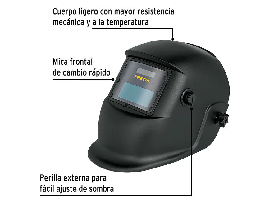 Careta Electrónica para Soldar Pretul 28145, Sombra 9-13 - Foto 2 | aztools.co