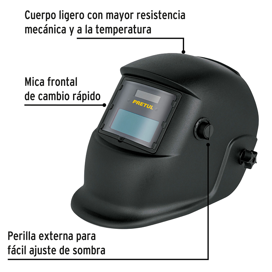 Careta Electrónica para Soldar Pretul 28145, Sombra 9-13 - Foto 2 | aztools.co