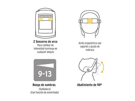 Careta Electrónica para Soldar Pretul 27355, Fuego, Sombra 9-13 - Foto 3 | aztools.co