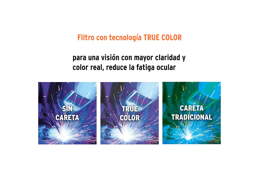 Careta Electrónica para Soldar Pretul 27355, Fuego, Sombra 9-13 - Foto 4 | aztools.co