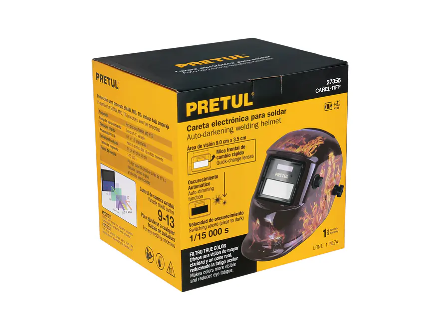 Careta Electrónica para Soldar Pretul 27355, Fuego, Sombra 9-13 - Foto 5 | aztools.co