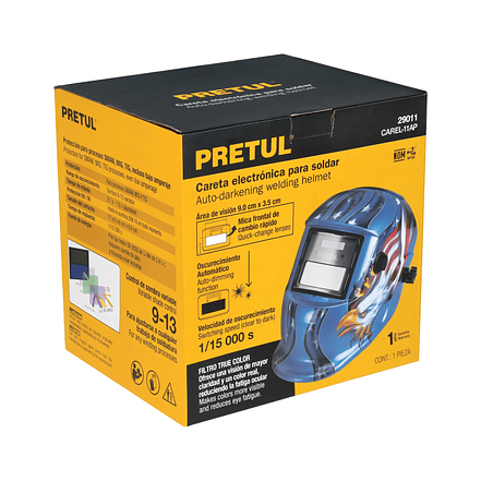 Careta Electrónica para Soldar Pretul 29011, Águila, Sombra 9-13 4