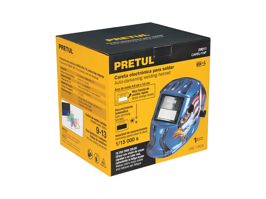 Careta Electrónica para Soldar Pretul 29011, Águila, Sombra 9-13 - Foto 4 | aztools.co