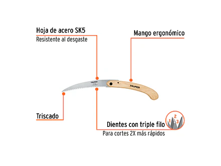 Serrucho curvo podador plegable 12