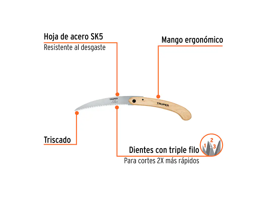 Serrucho curvo podador plegable 12