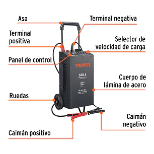 Cargador de Baterías Truper 104021, 320 A, 12V y 24V