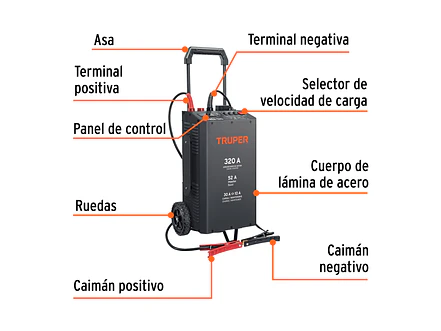 Cargador de Baterías Truper 104021, 320 A, 12V y 24V - Foto 2 | aztools.co
