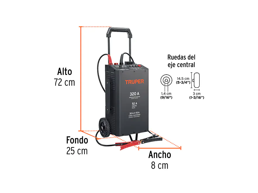Cargador de Baterías Truper 104021, 320 A, 12V y 24V - Foto 3 | aztools.co
