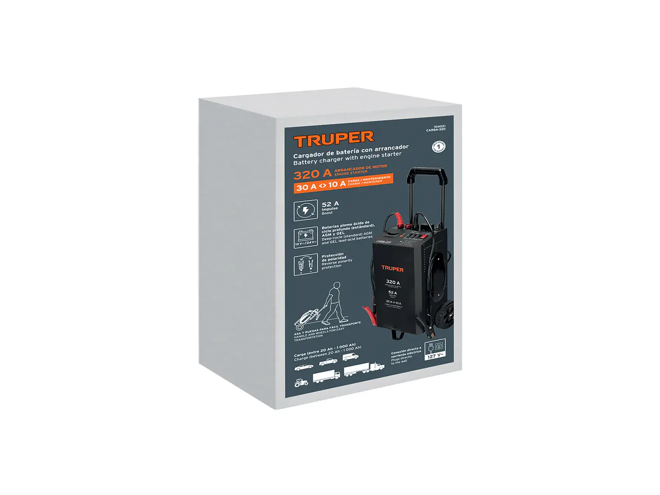 Cargador de Baterías Truper 104021, 320 A, 12V y 24V - Foto 6 | aztools.co