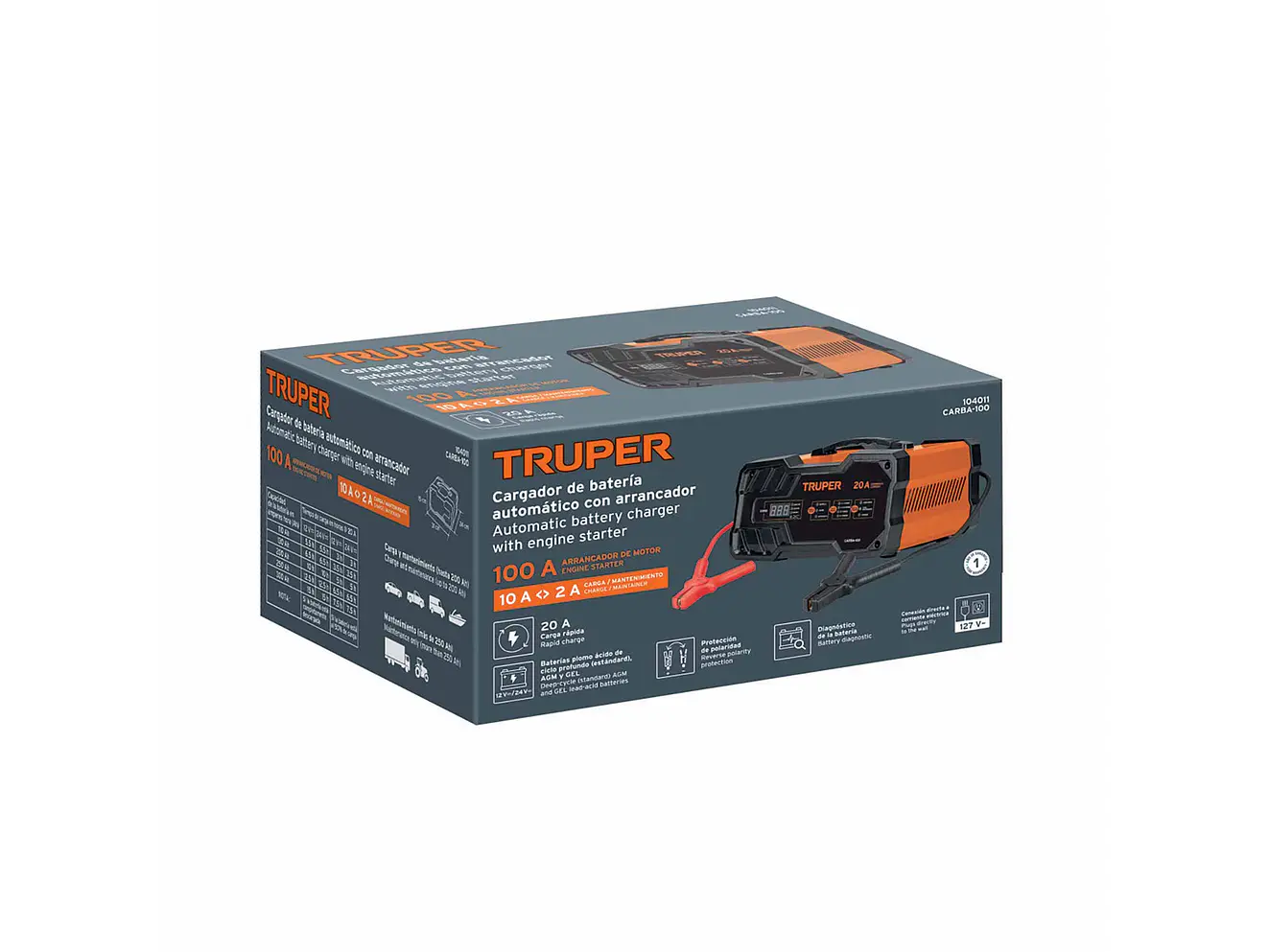 Cargador Automático de Baterías Truper 104011, 100 A, 12V y 24V - Foto 6 | aztools.co