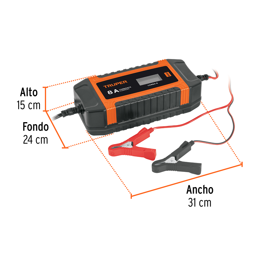 Cargador y Mantenedor Automático Truper 104010, 8 A, 12V y 24V - Foto 3 | aztools.co